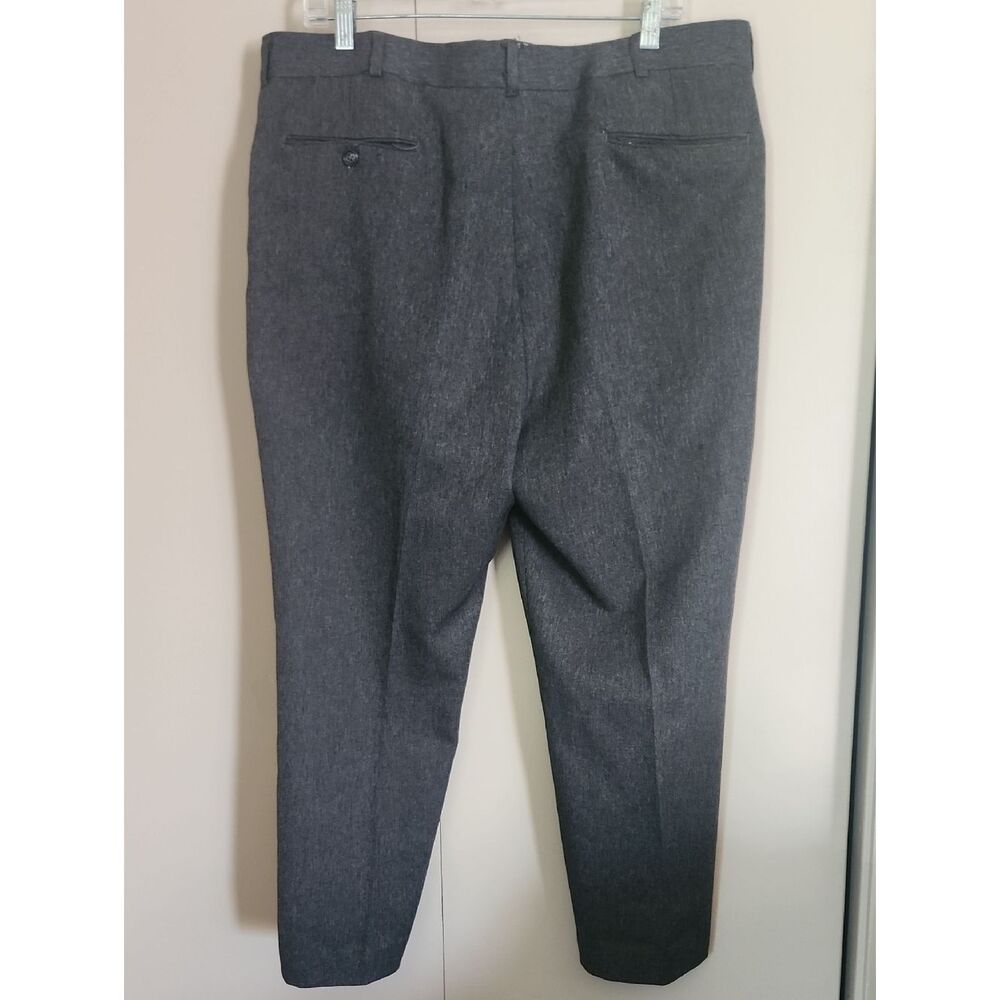 P18 Men's Charcoal Grey dress Pants Perma-Prest Flex waist Full Fit Business
